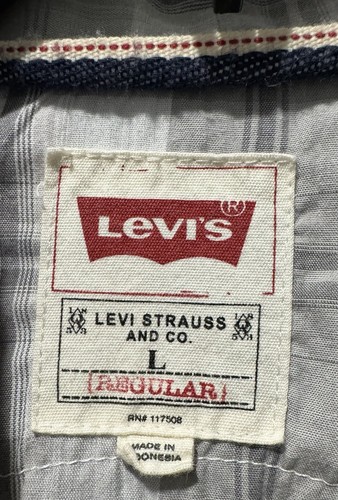Levi's Pearl Snap Button Up grau kariert Langarm Western Cowboy Herren Hemd L - Bild 2 von 7
