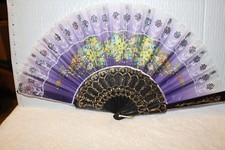 FAN  SMALL HAND TYPE FAN  WITH FLOWERS FLOWER SEQUINS B8