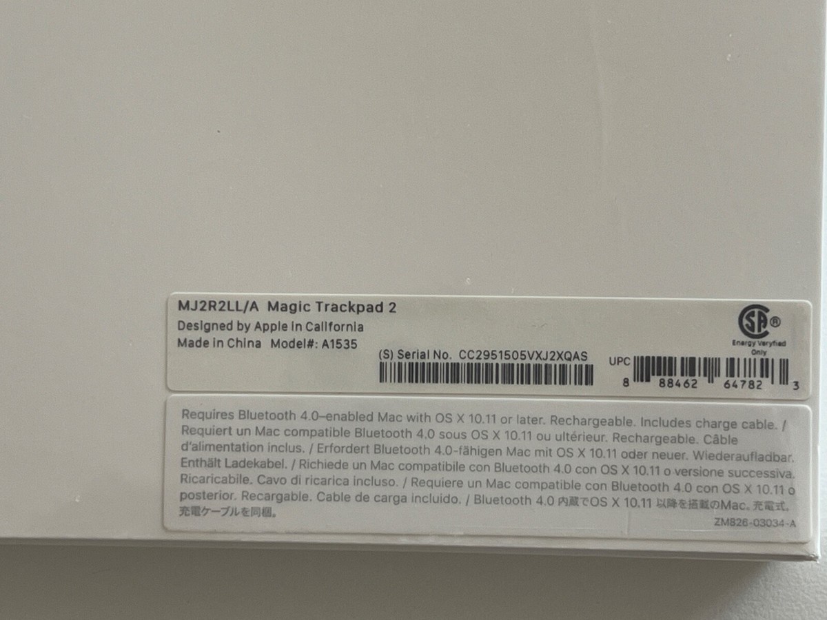 Apple Magic Trackpad 2 Wireless A1535 MJ2R2LL/A - Brand New
