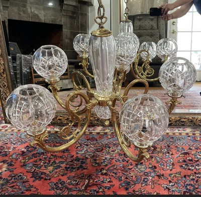 Vintage Five-Arm Brass Chandelier