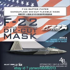 Galaxy D48042 F-22 RAPTOR FIGHTER CAMOUFLAGE DIE-CUT FLEXIBLE MASK