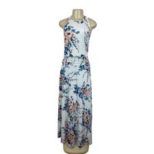 Zara Trafaluc Collection Women's White Multicolor Floral Pattern Maxi Dress Sz M