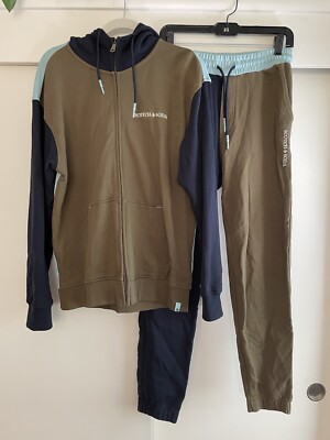 Scotch & Soda  Mens Size M Felpa Sweatpant Jogger/ Hoodie  Set Color block