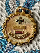 1Ct Baguette Lab-Created Ruby 14k Yellow Gold Finish Border Augis Medal Pendant