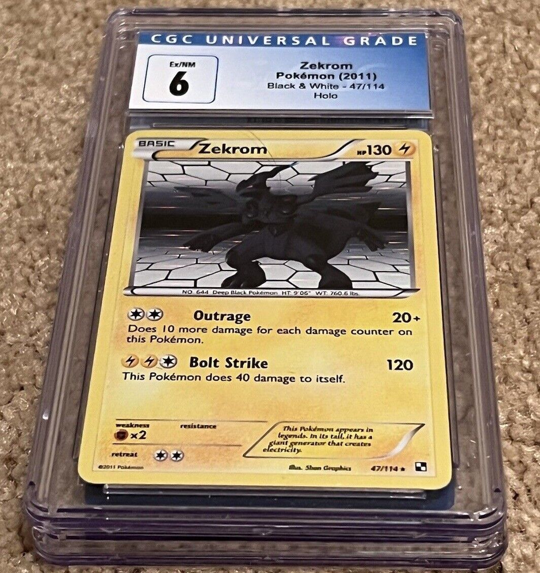 ZEKROM 47/114 BLACK & WHITE Pokemon Card RARE HOLO 130 HP!