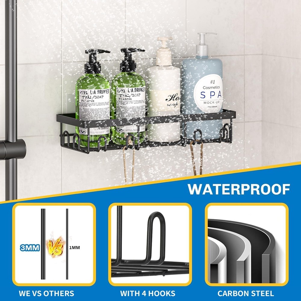 9-Pack Adhesive Shower Caddy Set for Bathroom Storage & Decor Fast Shipping