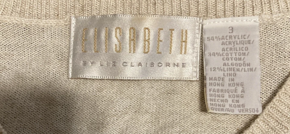 Suéter Elizabeth by Liz Claibourn en crema para mujer talla 3X Foto 4 de 4