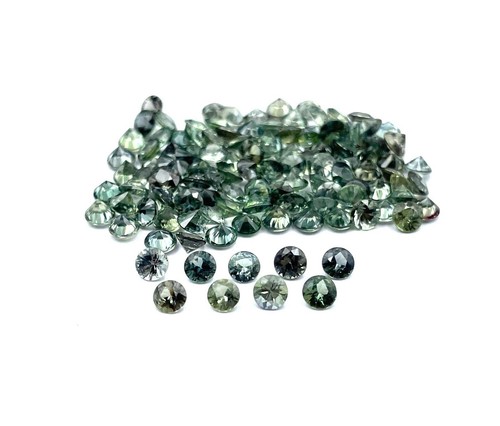 Natural Teal Sapphire Round Cut Loose Gemstone Lot 5 Pcs 3.50 MM 1 CT - Picture 3 of 5