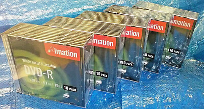 DVD-R Imation White Inkjet Printable 120 min 4,7 GB 16X Insgesamt 50 Stück 