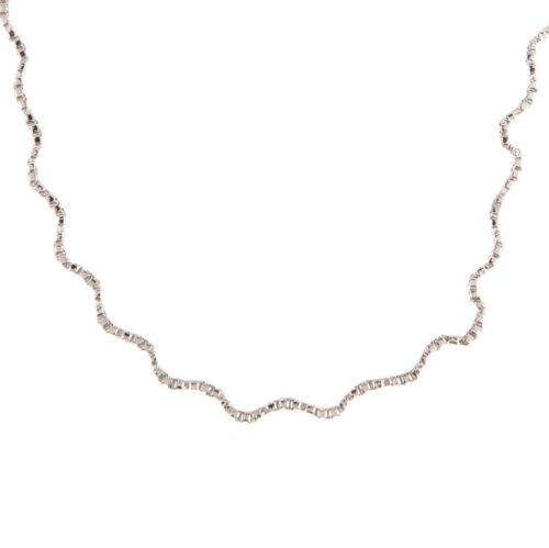 Wavy Box Chain Necklace Silver NEW - Picture 1 of 8