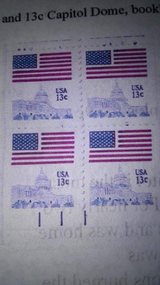 1977 9c Flag Over Capitol and 13c Capitol Dome, booklet of 8 stamps  U.S. #1623a - Image 4 of 4