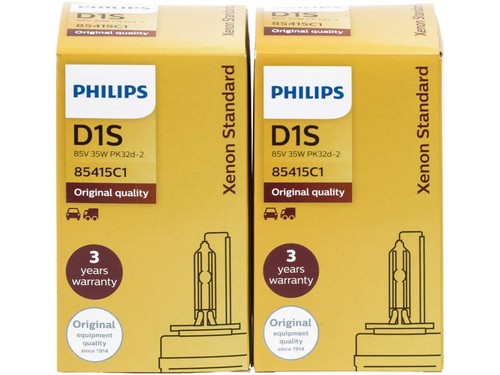 2X Xenon D1S Lamp Philips Headlight Burner Xenstart 85415C1 Standard 854 AD
