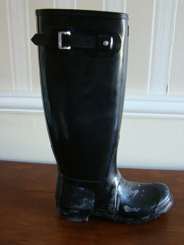 Hunter Mujer Original Zapatos Altos Brillo EE. UU. 9 M Negro Botas de Lluvia Nuevo Reino Unido 7 EU 40/41 - Imagen 7 de 8
