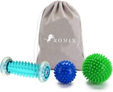 Foot Massage Roller Reflexology Body Pain Relief Feet Massager with Spiky Ball