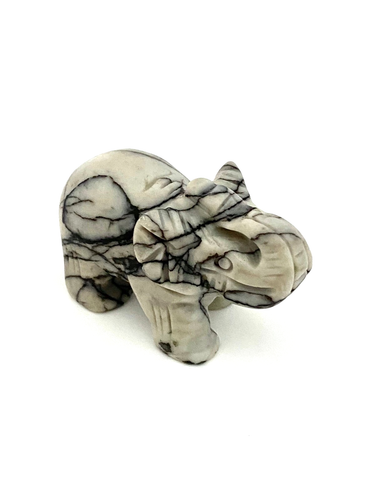 Natural Picasso Jasper Gemstone Carved Elephant Figurine, 47.71g (1.68 oz) - Picture 2 of 2