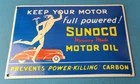 Vintage Sunoco Mercury Made Sign - Auto Gas Pump Plate Porcelain Motor Oil Sign