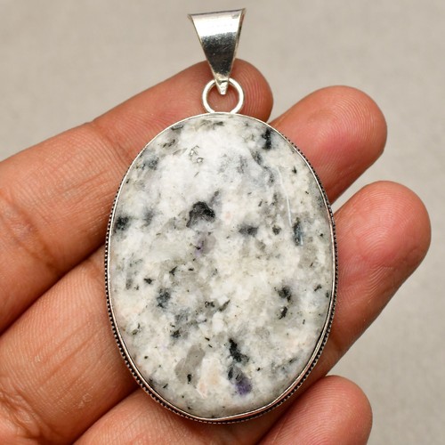 K2 Azurite Gemstone 925 Sterling Silver Handmade Jewelry Pendant 2.24" - Picture 3 of 8