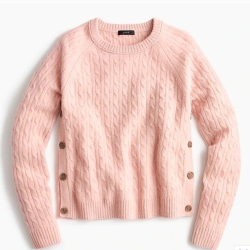 J.Crew wool blend cable knit sweater with side buttons sz S crew neck womens - Picture 4 of 12