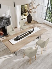 Goeurvant Esszimmerstühle 2/4er Set Stühle Polsterstuhl Polyest Beige