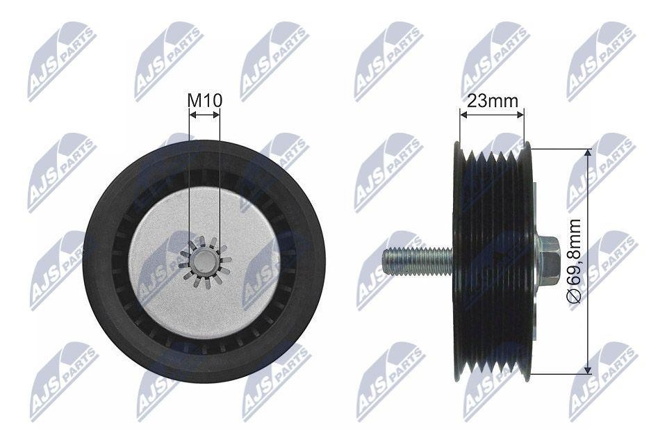 NTY Belt Idler/Guide Pulley 6-Rib Serpentine RNK-PL-024 For Chevrolet