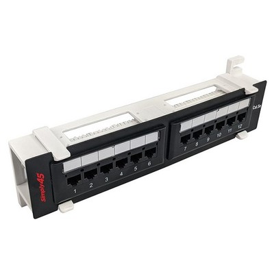 Simply45 Loaded 12-Port Wall Mount Cat5e UTP Patch Panel (S45-2512)