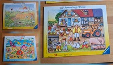 3 Didacta Ravensburger Puzzles Bauernhof Tiere Strand Selten 34, 35, 38 Teile