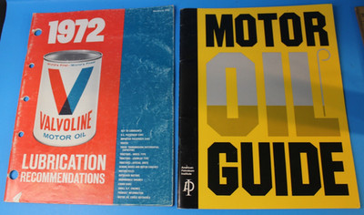 Vintage 1972 Valvoline Motor Oil Lubrication Recommendations & AP Guide