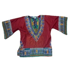 Vintage 1970s Hippie Retro African Dashiki Waltz Brand Made In Kenya Size Small