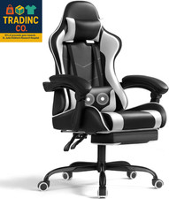 Gaming Chair with Footrest and Massage Lumbar Support, Ergonomic Computer Chairs