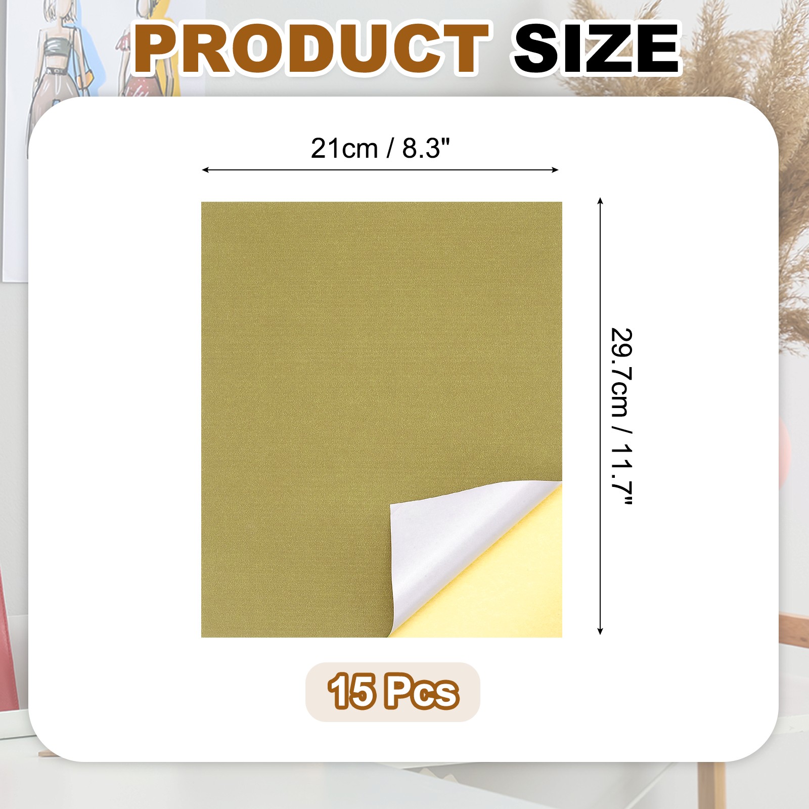 15 Sheets Printable Vinyl Sticker Paper for Inkjet Printer, Brown