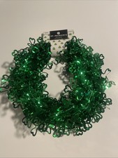 St. Patrick  s Day 20ft Wired Garland Shamrocks New