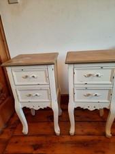 Pair of Cream Vintage‑Style Bedside Tables – Excellent Condition