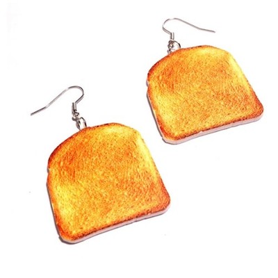 Cute Pizza Egg Bread Fries Hamburger Dangle Earrings Creative Funny Vivid F - 01
