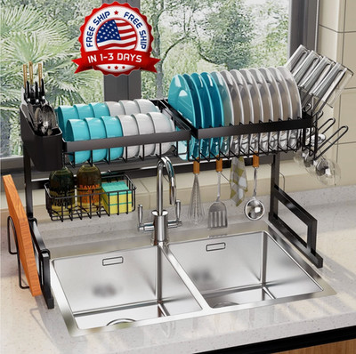 seca platos sobre el fregadero estante secador de platos escurridor para cocina