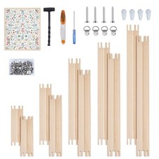 20Pcs Wooden Needlepoint Stretcher Bars Set - 5 Sizes with 100 Thumb Tacks