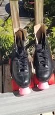1 PAIR OF BLACK ROLLER SKATES PACE SETTER WHEELS SURE GRIP SIZE 5