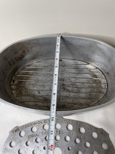 Tostador Ovalado De Colección con Tapa A485C Griswold Nº 5 A485 Aluminio Con Remache Ovalado - Imagen 15 de 22