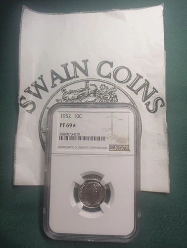 1952 10C Roosevelt Proof Dime  PR69* E126