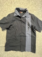 Cocktail Hour Vintage Short Sleeve Panel Design Relaxed Button Up Made In USA M