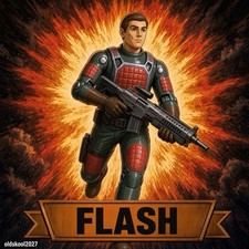 G.I. JOE Action Flash Laser Rifle Trooper 1982 NEW O-RING 12-12-19 Scar on Face