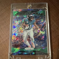 Panini 2024 Prizm Fireworks Green A.J. Brown #13 Eagles Football Card
