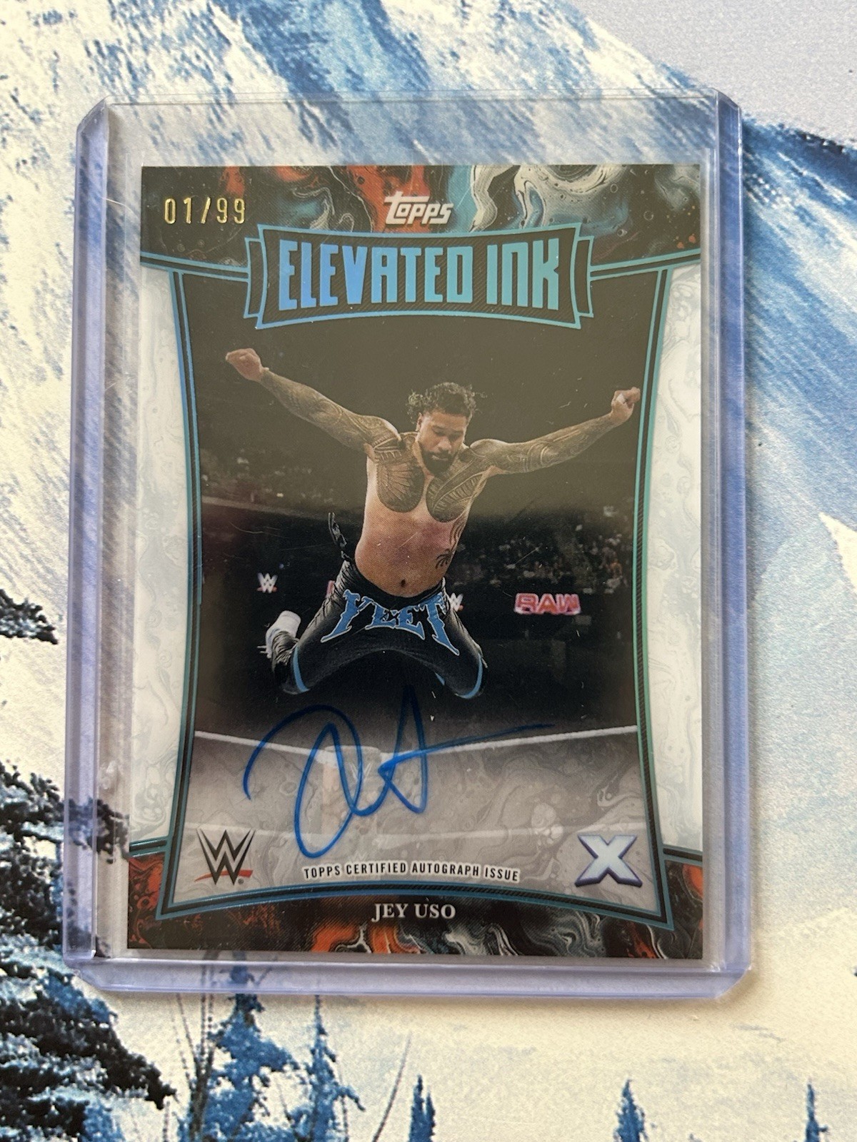 ‘25 Topps Exalted WWE: Jey Uso Exalted 10/99 & Elevated Ink Auto 01/99 view 4