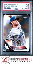 2016 TOPPS CHROME #145 CLAYTON KERSHAW PITCHING POP 4 PSA 9