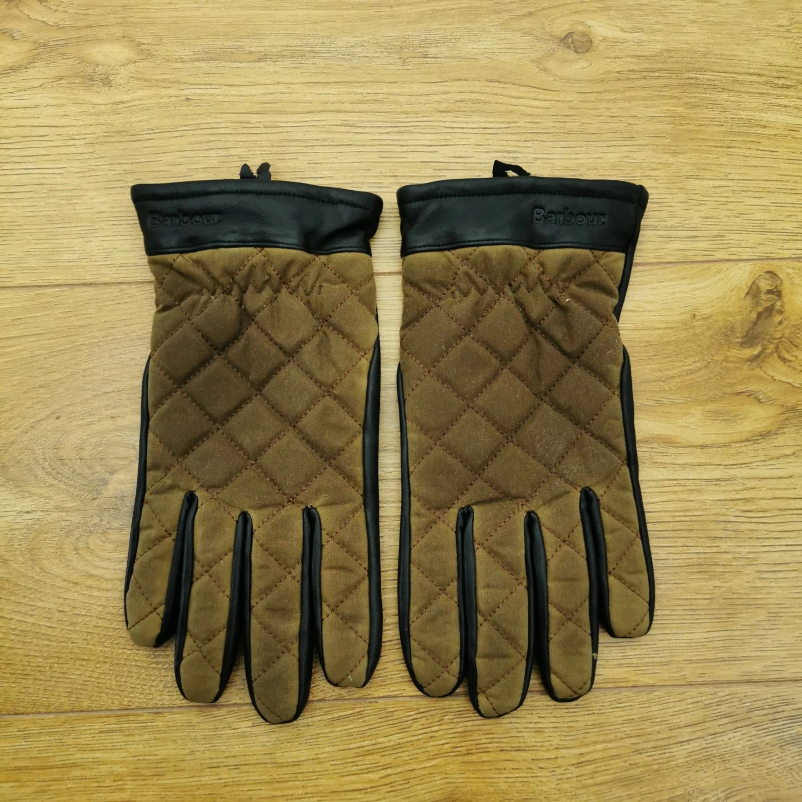 Barbour Dalegarth Gloves Mens Brown Leather Quilted Insulated