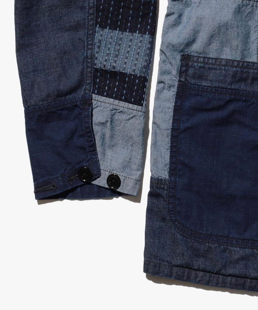 BEAMS PLUS Chore Jacket Indigo Patchwork Military… - image 4