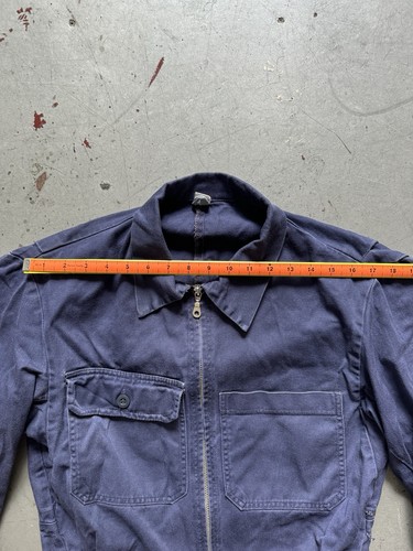 vintage cyclist faded blue workwear French short chore jacket EU 46 fits like S - Picture 3 of 6