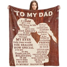 Fathers Day for Gifts Dad Gift from Daughter Dad Blanket for Birthday Soft Co...