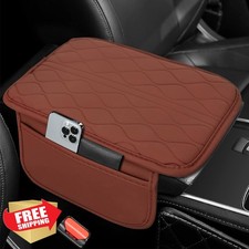 HQRNYP Leopard Armrest Pad Car Console Cover Soft Comfort Cushion Mat