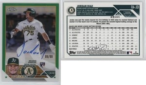 2023 Topps Chrome Rookie Auto Green Refractor /99 Jordan Diaz #RA-JDI Auto RC