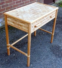 Vintage bamboo desk writing table desk 1 drawer 1970s Audoux Minet style console